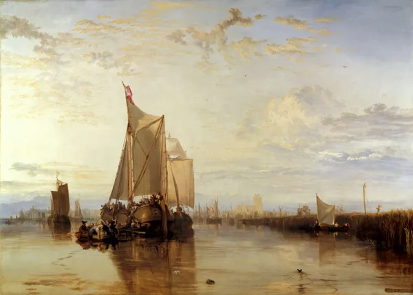 The_Dort_Packet-Boat_from_Rotterdam,_A_Painting_by_JMW_Turner,_Wall_D�cor,_Framed_Canvas,_Multicolor