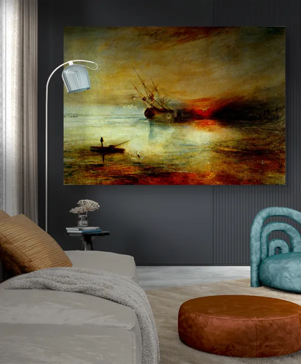 Fort_Vimieux,_A_Painting_by_JMW_Turner,_Wall_D�cor,_Framed_Canvas,_Multicolor