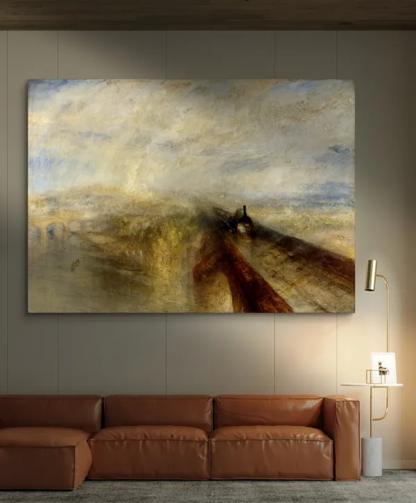 Rain,_Steam_and_Speed,_A_Painting_by_JMW_Turner,_Wall_D�cor,_Framed_Canvas,_Multicolor