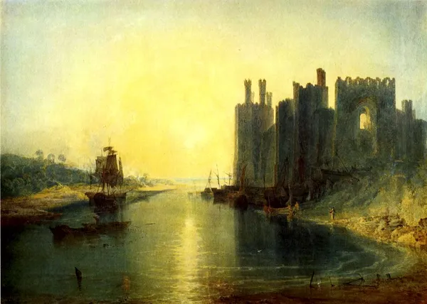 Caernarvon_Castle,_A_Painting_by_JMW_Turner,_Wall_D�cor,_Framed_Canvas,_Multicolor