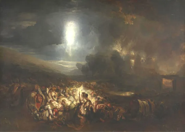 The_Field_of_Waterloo,_A_Painting_by_JMW_Turner,_Wall_D�cor,_Framed_Canvas,_Multicolor