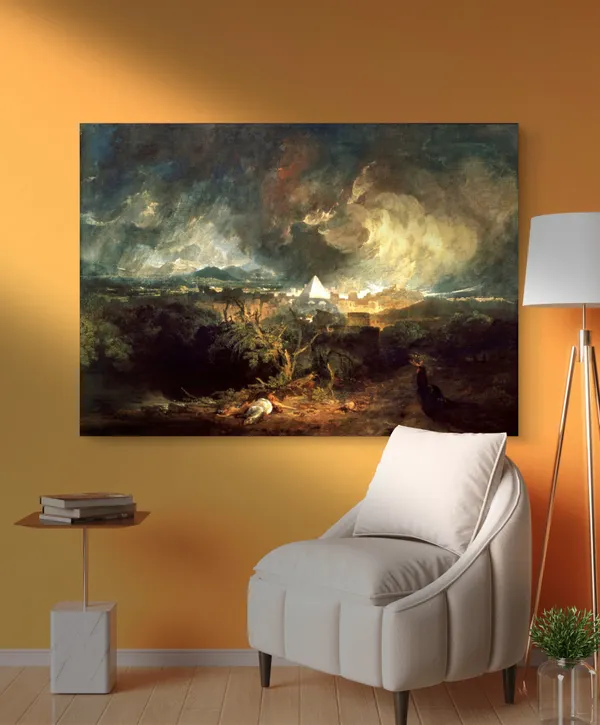 The_Fifth_Plague_of_Egypt,_A_Painting_by_JMW_Turner,_Wall_D�cor,_Framed_Canvas,_Multicolor