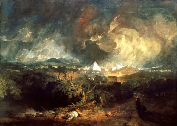 The_Fifth_Plague_of_Egypt,_A_Painting_by_JMW_Turner,_Wall_D�cor,_Framed_Canvas,_Multicolor