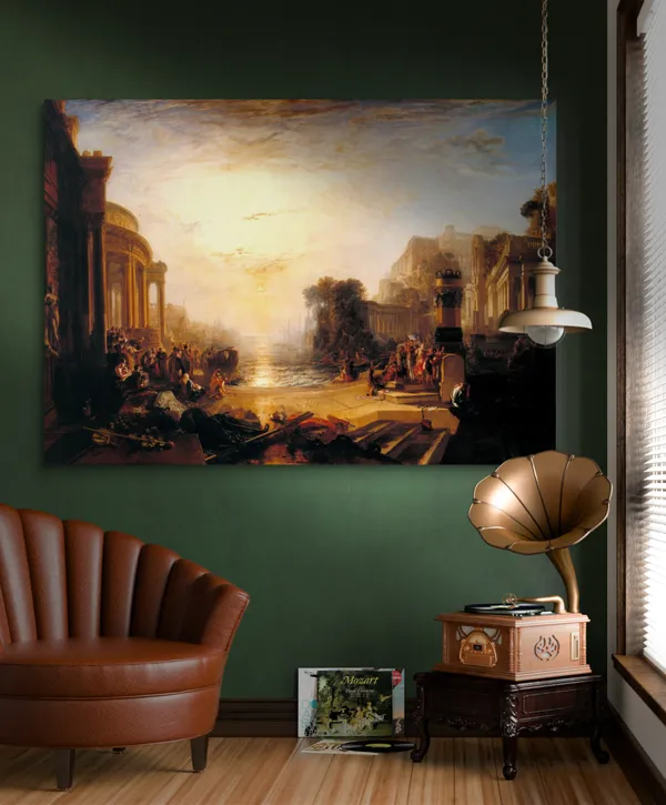 The_Decline_of_the_Carthaginian_Empire,_A_Painting_by_JMW_Turner,_Wall_D�cor,_Framed_Canvas,_Multicolor