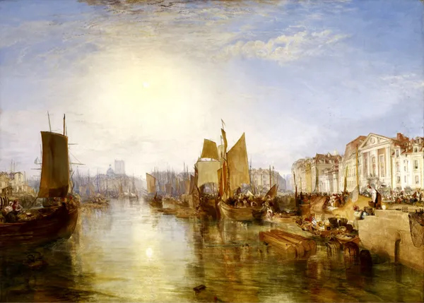 The_Harbor_of_Dieppe,_A_Painting_by_JMW_Turner,_Wall_D�cor,_Framed_Canvas,_Multicolor