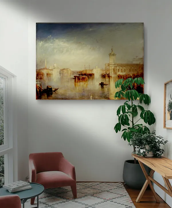 The_Dogano_and_San_Giorgio_from_Europa,_A_Painting_by_JMW_Turner,_Wall_D�cor,_Framed_Canvas,_Multicolor