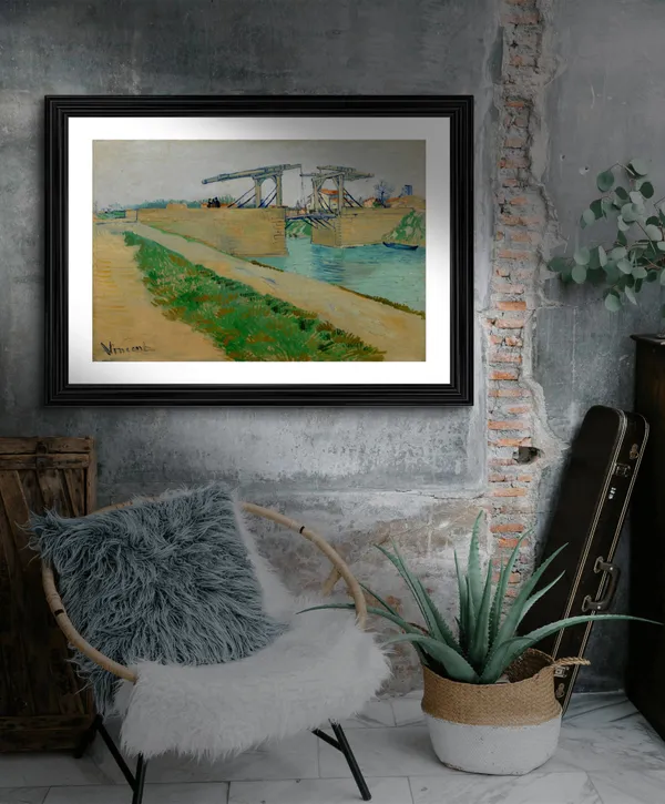 The_Langlois_Bridge_1888,_A_Painting_by_Van_Gogh,_Framed,_Wall_Decor,_Multicolor