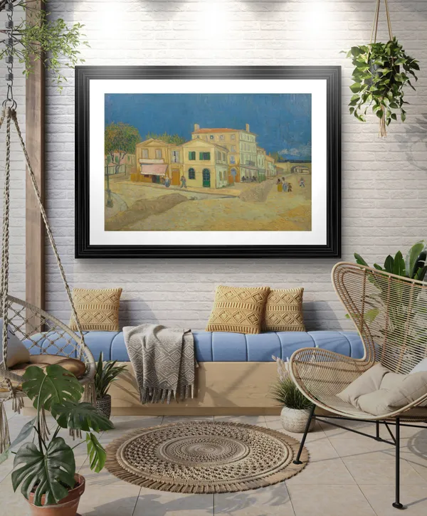 The_Yellow_House_1888,_A_Painting_by_Van_Gogh,_Framed,_Wall_Decor,_Multicolor