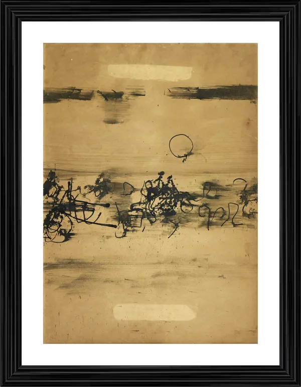 Abstract_/_Modern_Art_Painting_by_Vasudeo_Gaitonde,_Framed,_Wall_D�cor,_Multicolor