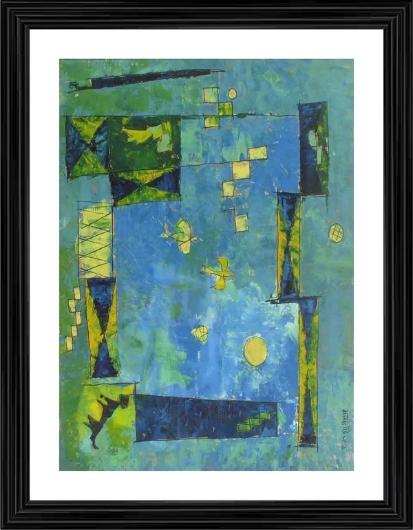 Abstract_/_Modern_Art_Painting_by_Vasudeo_Gaitonde,_Framed,_Wall_D�cor,_Multicolor