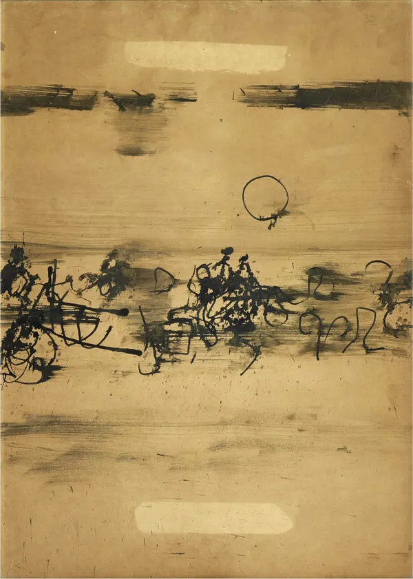 Abstract_/_Modern_Art_Painting_by_Vasudeo_Gaitonde,_Framed,_Wall_D�cor,_Multicolor