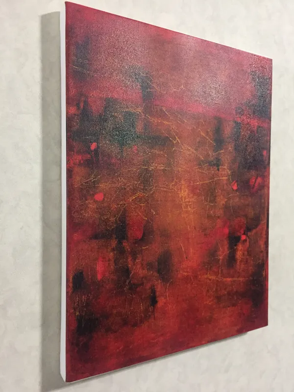 Abstract_/_Modern_Art_Painting_by_Vasudeo_Gaitonde,_Framed,_Wall_D�cor,_Multicolor