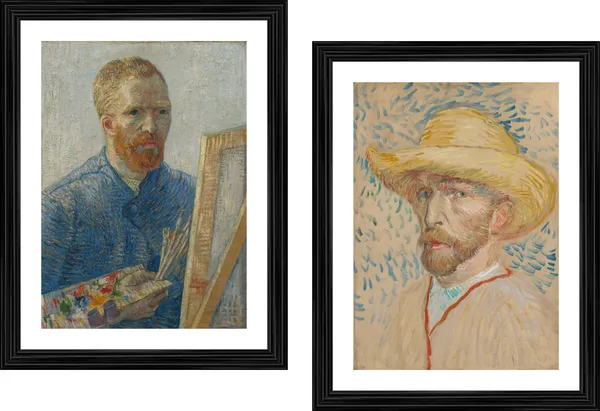 �Self_Portraits_of_Van_Gogh,_Paintings_by_Van_Gogh,_Framed,_Set_of_2,_Multicolor