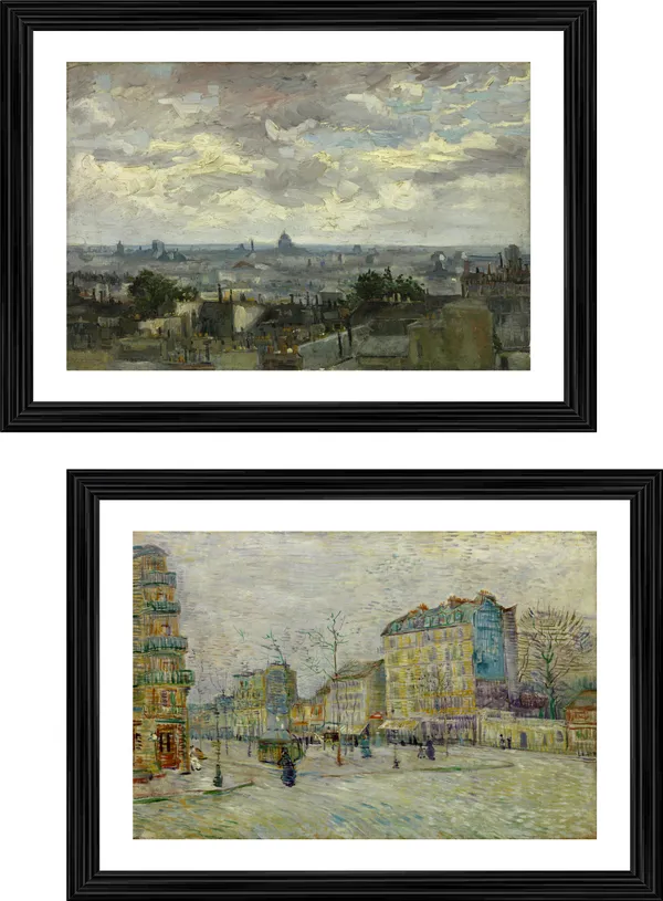 Set_of_2�_View_of_Paris_&_Boulevard_De_Clichy_,_Paintings_by_Van_Gogh,_Framed,_Multicolor