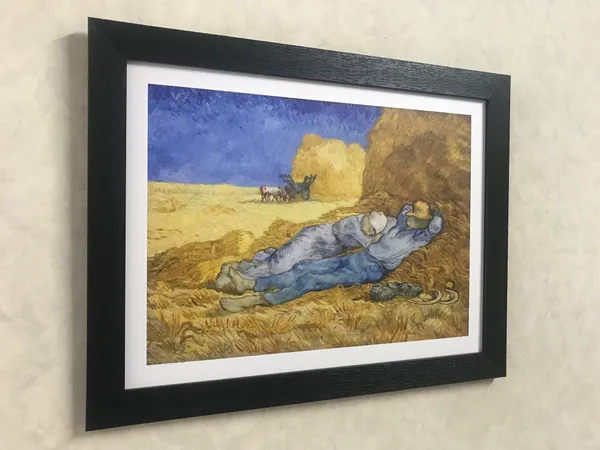 �The_Harvest_and_the_Farmers,_Paintings_by_Van_Gogh,_Framed,_Set_of_2,_Multicolor