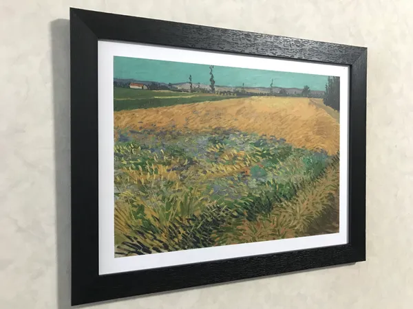 Wheatfield_&_the_Rising_Sun,_Paintings_by_Van_Gogh,_Framed,_Set_of_2,_Multicolor,_Multicolor