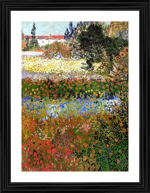 Giardino_Fiorito_Flowered_Garden_1888,_A_Painting_by_Van_Gogh,_Framed,_Wall_Decor,_Multicolor