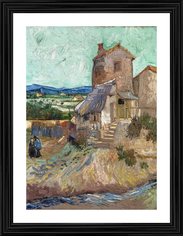 La_Maison_De_La_Crau,_The_Old_Mill_1888,_A_Painting_by_Van_Gogh,_Framed,_Wall_Decor,_Multicolor
