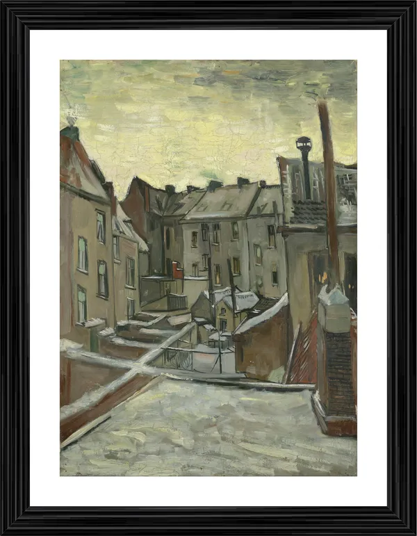 Houses_Seen_From_the_Back_1886,_A_Painting_by_Van_Gogh,_Framed,_Wall_Decor,_Multicolor