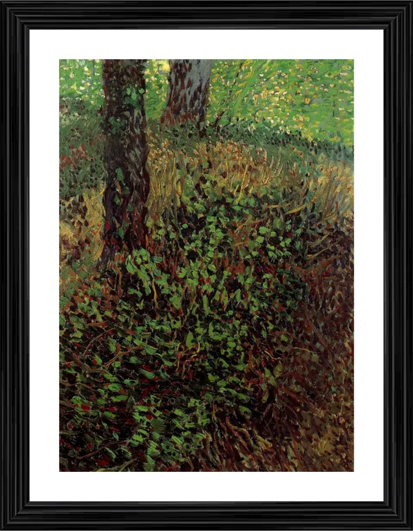 Undergrowth_in_the_Garden_1887,_A_Painting_by_Van_Gogh,_Framed,_Wall_Decor,_Multicolor