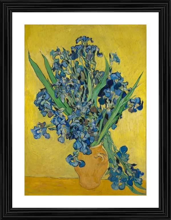 Vase_with_Irises_1890,_A_Painting_by_Van_Gogh,_Framed,_Wall_Decor,_Multicolor