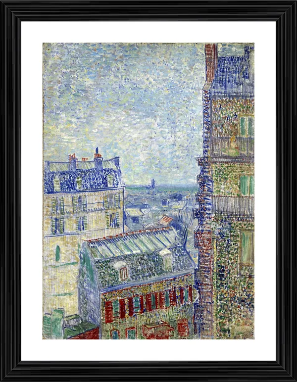 View_From_Theo's_Home_1887,_A_Painting_by_Van_Gogh,_Framed,_Wall_Decor,_Multicolor