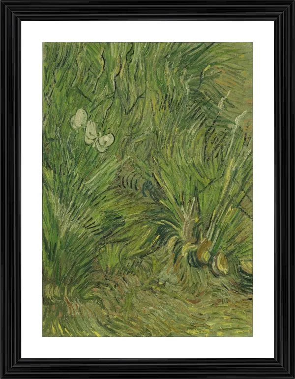 Garden_with_Butterflies_1890,_A_Painting_by_Van_Gogh,_Framed,_Wall_Decor,_Multicolor