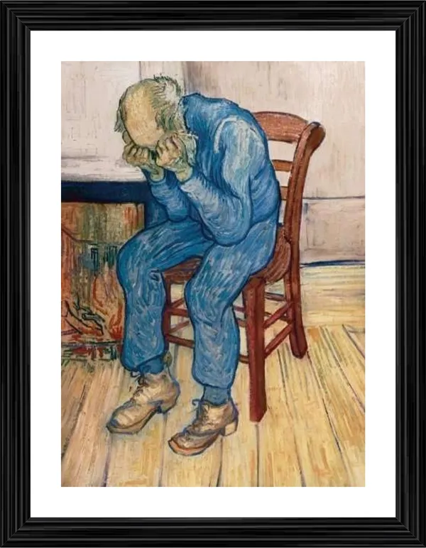 Worn_out_Old_Man_in_Sorrow_1982,_A_Painting_by_Van_Gogh,_Framed,_Wall_Decor,_Multicolor