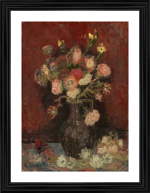Vase_with_Gladioli_and_Chinese_Asters,_A_Painting_by_Van_Gogh,_Framed,_Wall_Decor,_Multicolor