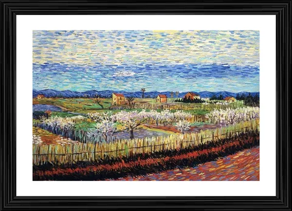 Peach_Trees_in_Blossom_1888,_A_Painting_by_Van_Gogh,_Framed,_Wall_Decor,_Multicolor