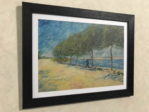 By_the_Seine_River_(1887),_A_Painting_by_Van_Gogh,_Framed,_Wall_Decor,_Multicolor,_Multicolor