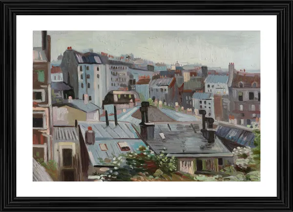 View_From_Vincent's_Studio_1886,_A_Painting_by_Van_Gogh,_Framed,_Wall_Decor,_Multicolor
