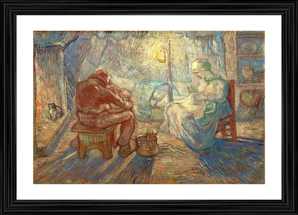 Evening_1889,_A_Painting_by_Van_Gogh,_Framed,_Wall_Decor,_Multicolor