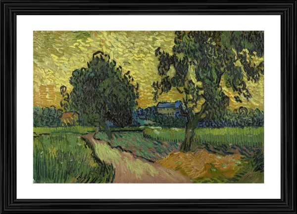 Landscape_at_Twilight_1890,_A_Painting_by_Van_Gogh,_Framed,_Wall_Decor,_Multicolor