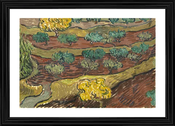 Olive_Trees_on_A_Hillside_1889,_A_Painting_by_Van_Gogh,_Framed,_Wall_Decor,_Multicolor