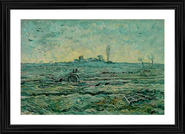 Snow-Covered_Field_with_A_Harrow_1890,_A_Painting_by_Van_Gogh,_Framed,_Wall_Decor,_Multicolor