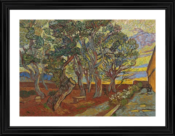 Garden_of_the_Asylum_1889,_A_Painting_by_Van_Gogh,_Framed,_Wall_Decor,_Multicolor