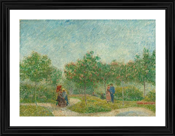Garden_with_Courting_Couples_1887,_A_Painting_by_Van_Gogh,_Framed,_Wall_Decor,_Multicolor