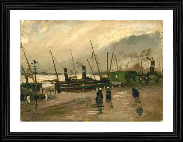 The_De_Ruijterkade_in_Amsterdam_1885,_A_Painting_by_Van_Gogh,_Framed,_Wall_Decor,_Multicolor