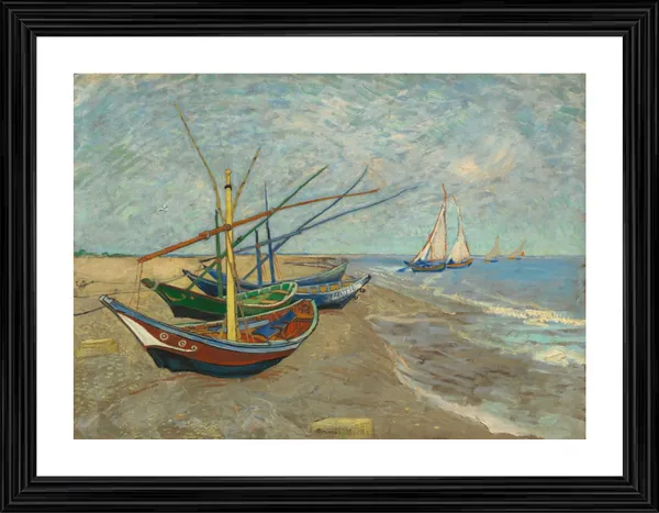 Fishing_Boats_on_the_Beach_1888,_A_Painting_by_Van_Gogh,_Framed,_Wall_Decor,_Multicolor