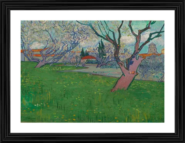 Orchards_in_Blossom_1889,_A_Painting_by_Van_Gogh,_Framed,_Wall_Decor,_Multicolor