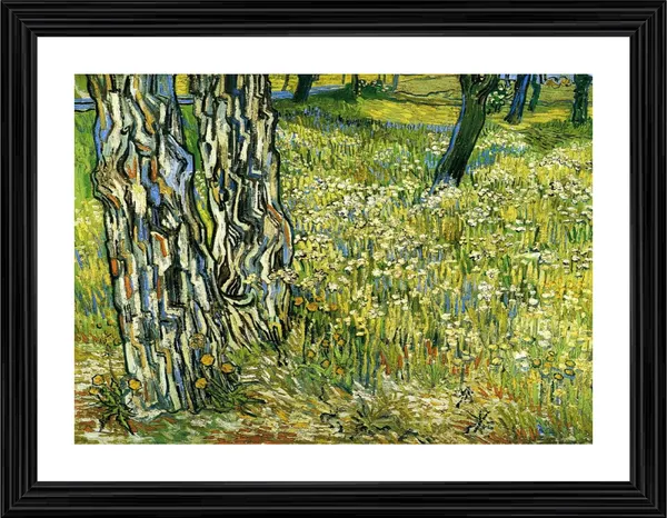 Tree_Trunks_in_the_Grass_1890,_A_Painting_by_Van_Gogh,_Framed,_Wall_Decor,_Multicolor