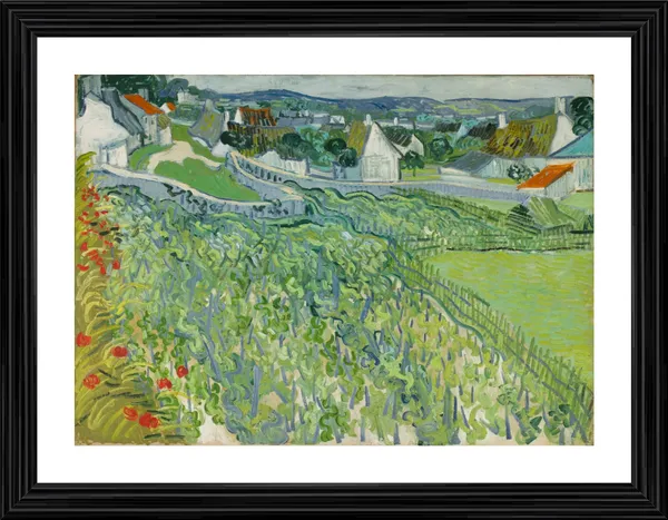 Vineyards_at_Auvers_1889,_A_Painting_by_Van_Gogh,_Framed,_Wall_Decor,_Multicolor