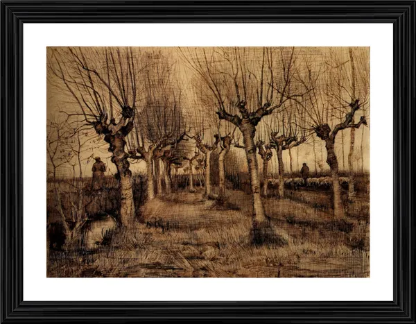 Pollard_Birches_1884,_A_Painting_by_Van_Gogh,_Framed,_Wall_Decor,_Multicolor