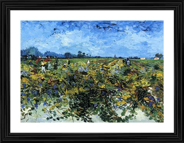 The_Green_Vineyard_1888,_A_Painting_by_Van_Gogh,_Framed,_Wall_Decor,_Multicolor