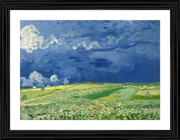 Wheatfield_Under_Thunderclouds_1890,_A_Painting_by_Van_Gogh,_Framed,_Wall_Decor,_Multicolor