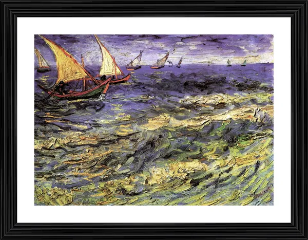 Seascape_at_Saintes_Maries_1888,_A_Painting_by_Van_Gogh,_Framed,_Wall_Decor,_Multicolor