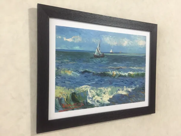 Seascape_Near_Les_Saintes-Maries_1888�_by_Van_Gogh,_Framed,_Wall_Decor,_Multicolor,_Multicolor
