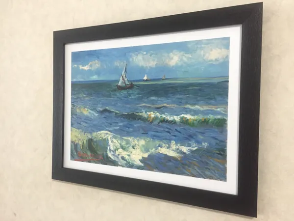 Seascape_Near_Les_Saintes-Maries_1888�_by_Van_Gogh,_Framed,_Wall_Decor,_Multicolor,_Multicolor