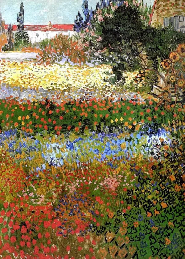 Flowered_Garden_(1888),_A_Painting_by_Van_Gogh,_Unframed_Canvas_Print,_Multicolor
